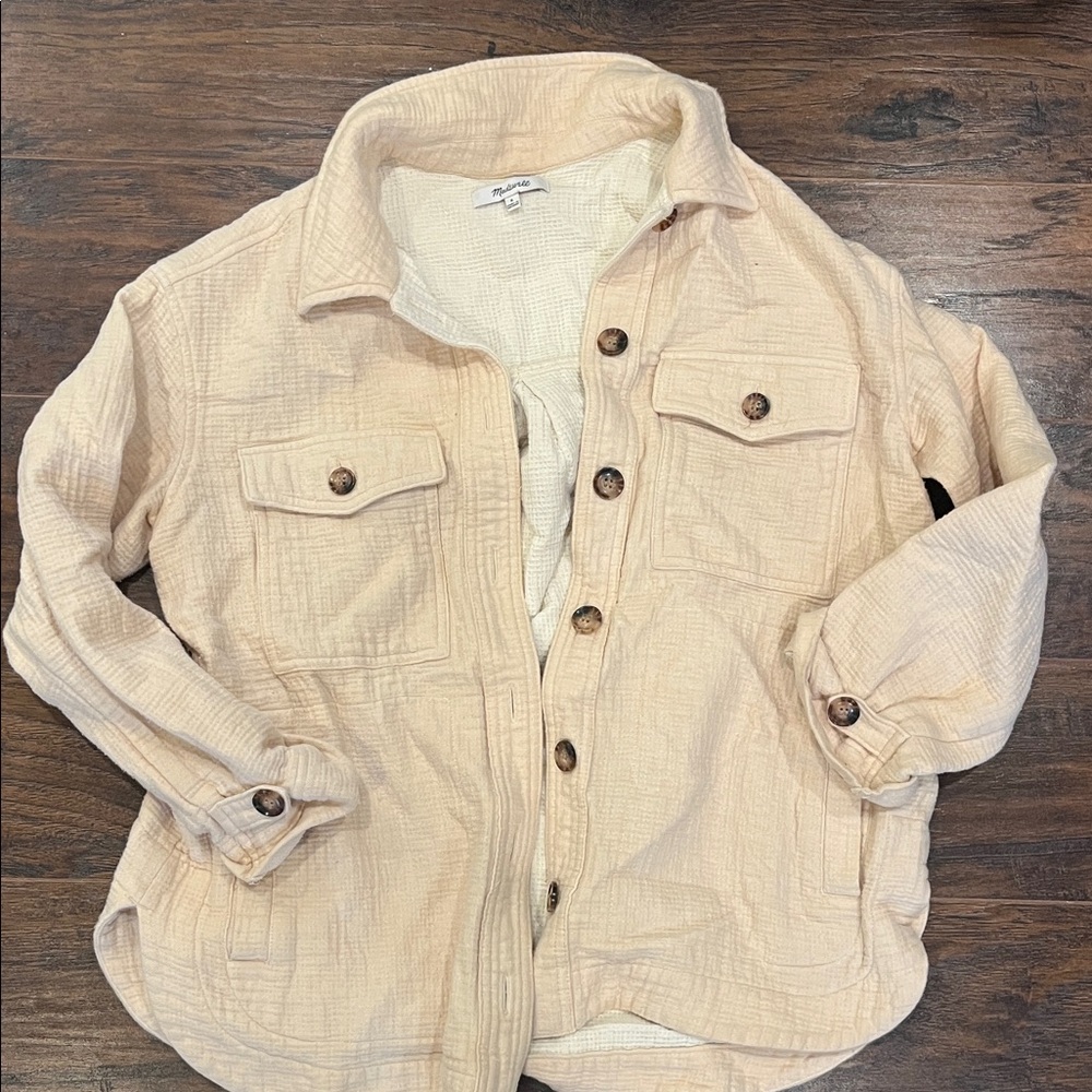 Madewell Light Tan Button-Up Shacket